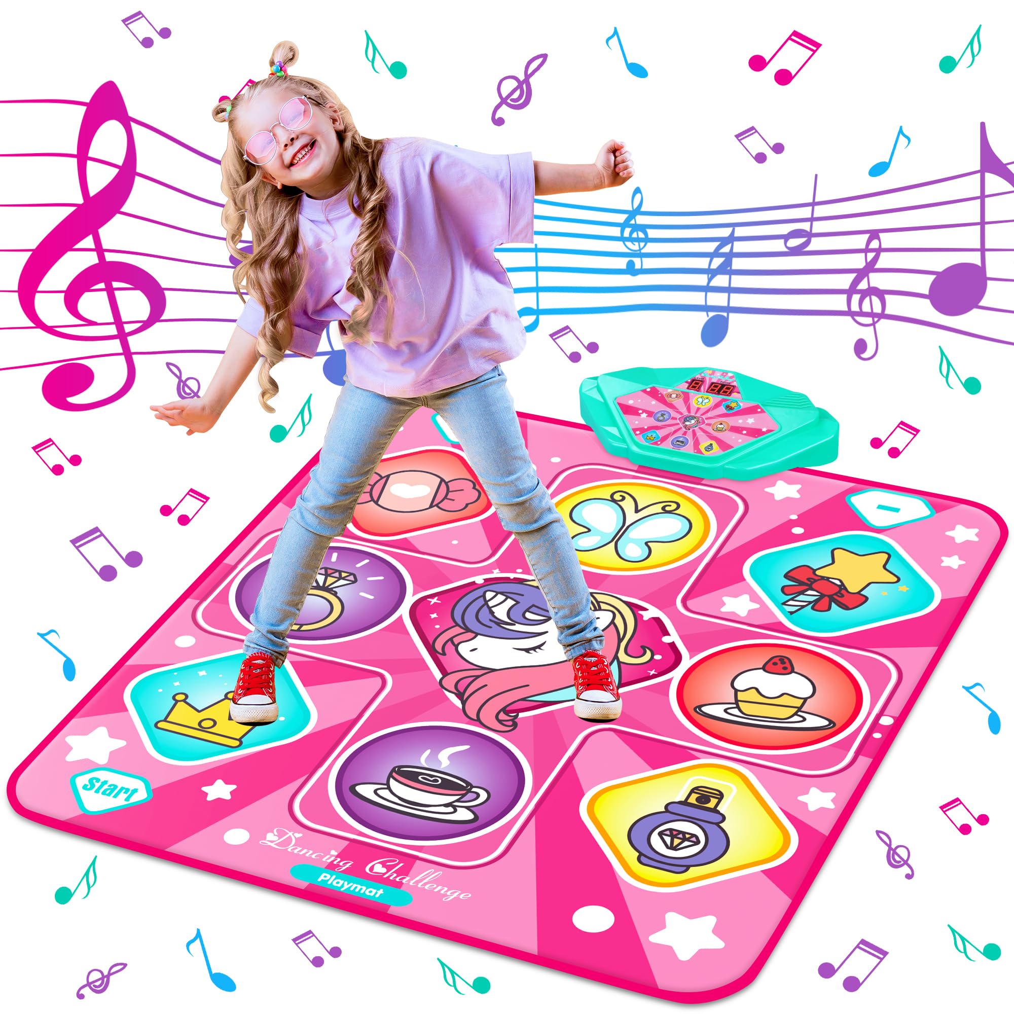 Kusntin Unicorn Dance Mat folded compact for on-the-go play