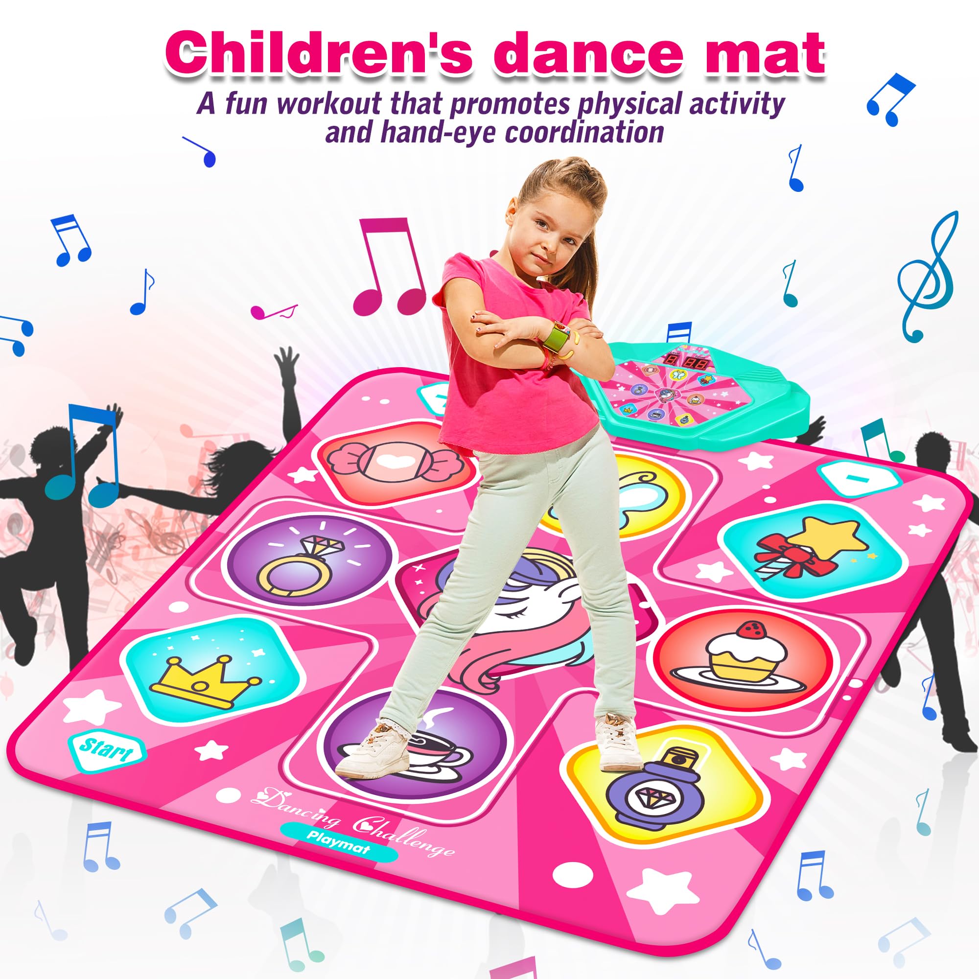 Kusntin Unicorn Dance Mat non-slip durable vinyl for safety