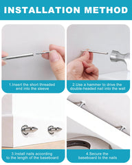 Kuugude invisible seam nails installed, concealing fasteners for clean skirting joints.