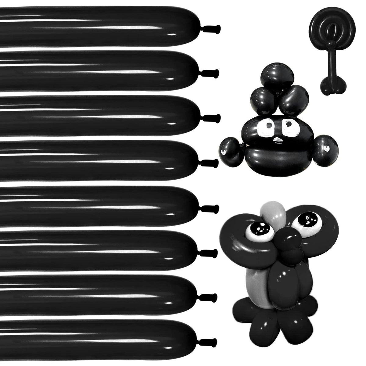 KUULBELA Black 260q balloons animal kit enables durable balloon animals.