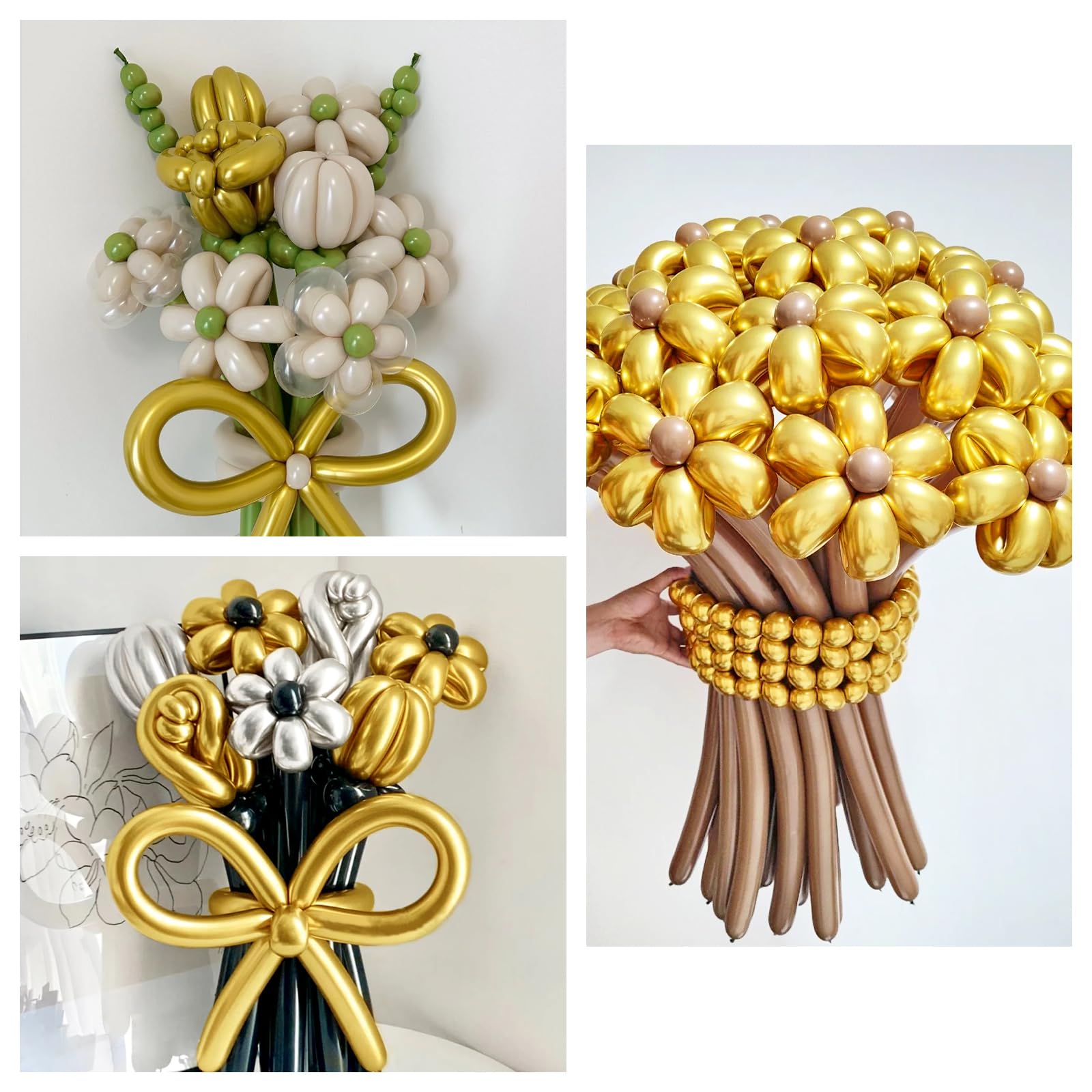 KUULBELA gold balloons arranged for birthday party setup