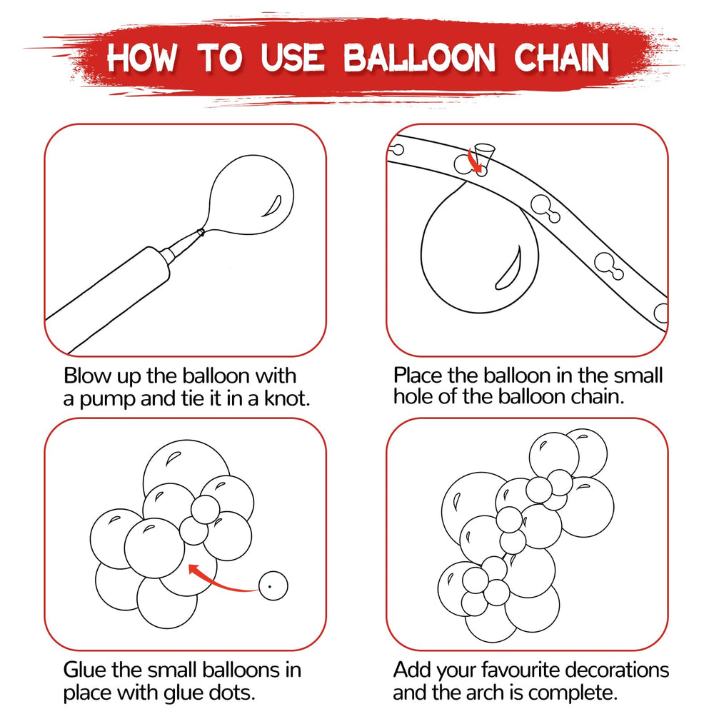 KUULBELA red 5-inch balloons tiny accents for tables and confetti