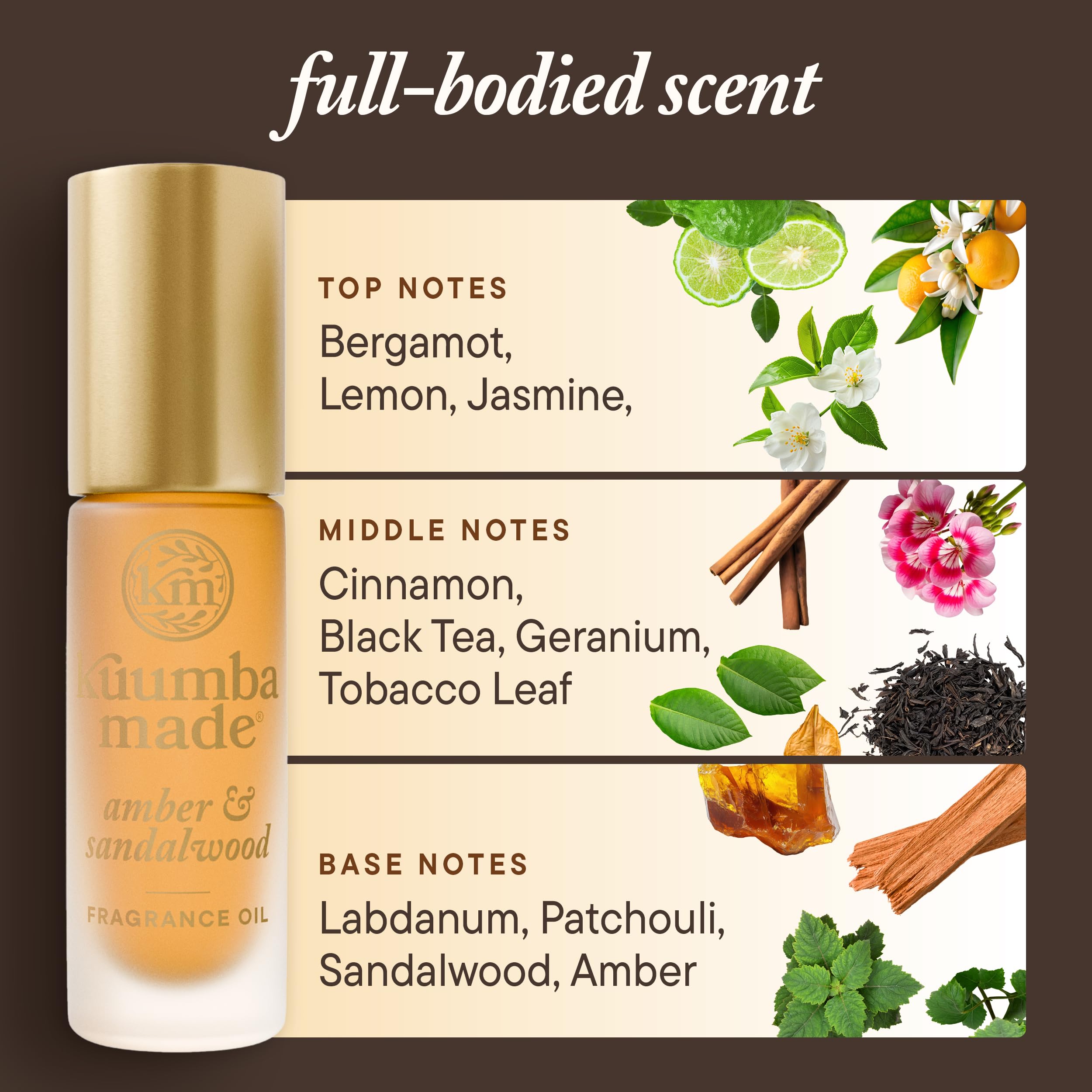 Kuumba Made Amber & Sandalwood lifestyle shot showing long-lasting fragrance on the go.
