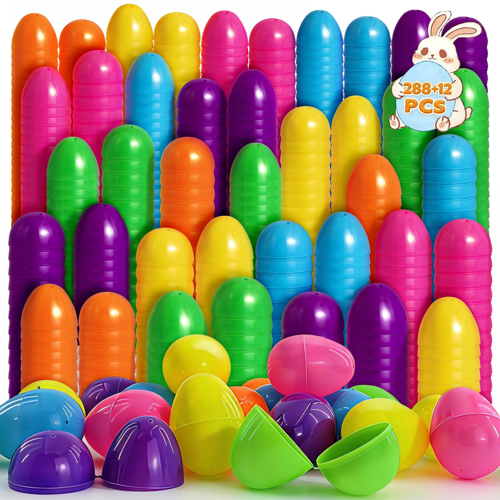 KVBXKBO 288-count Easter eggs in six bright colors for events.