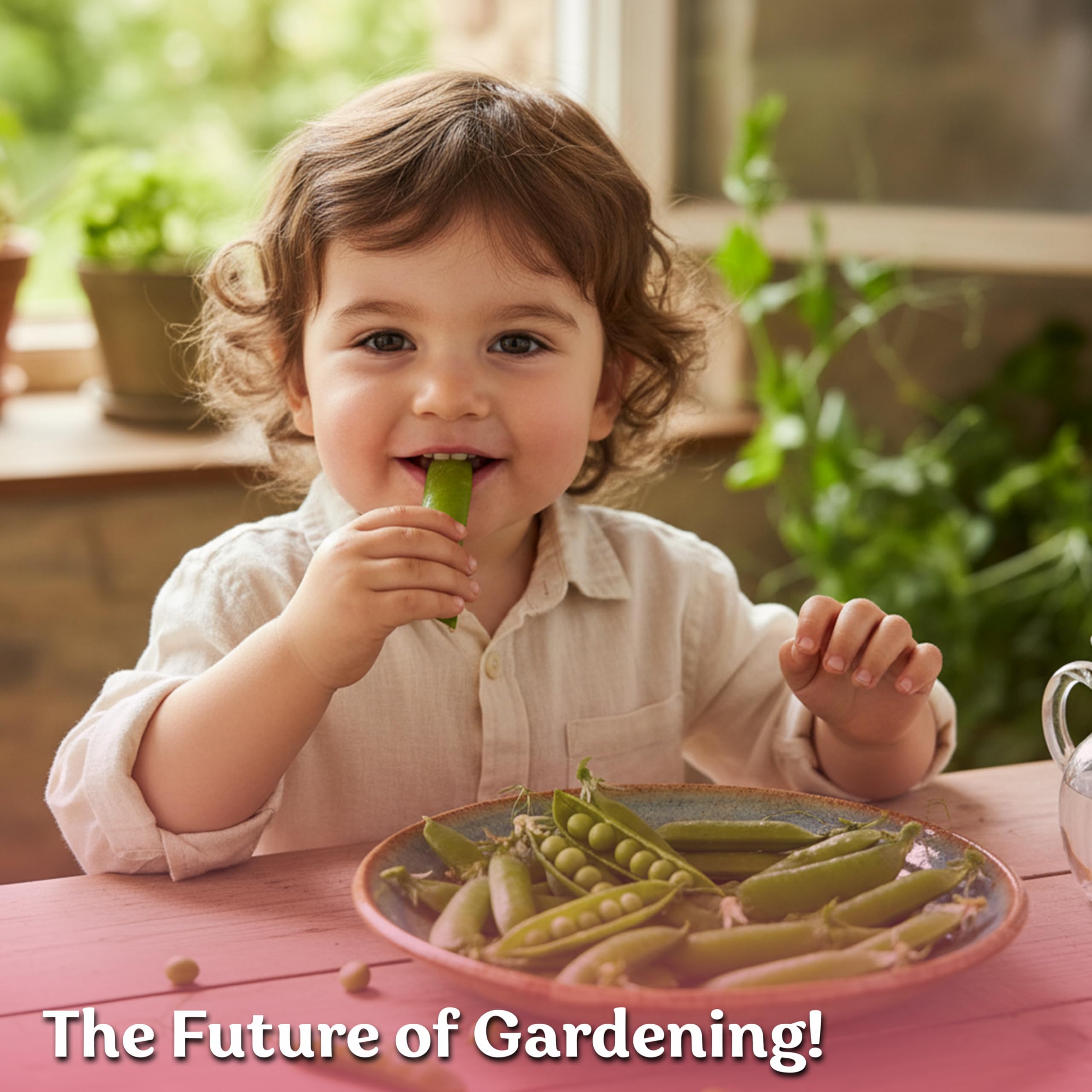 KVITER harvest-ready pods in a bright-green basket for snacking.