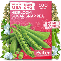 KVITER 100 Sugar Snap Peas seeds packet ready for spring sowing in home gardens.