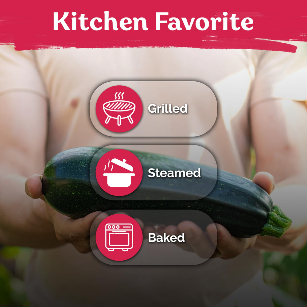 KVITER open-pollinated zucchini seeds offer heirloom flavor and versatile cooking.
