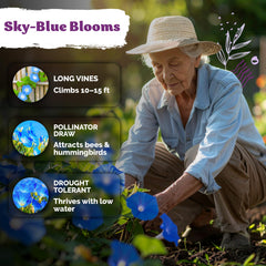 KVITER Heirloom seeds attracting bees, butterflies, and hummingbirds in sunny beds.