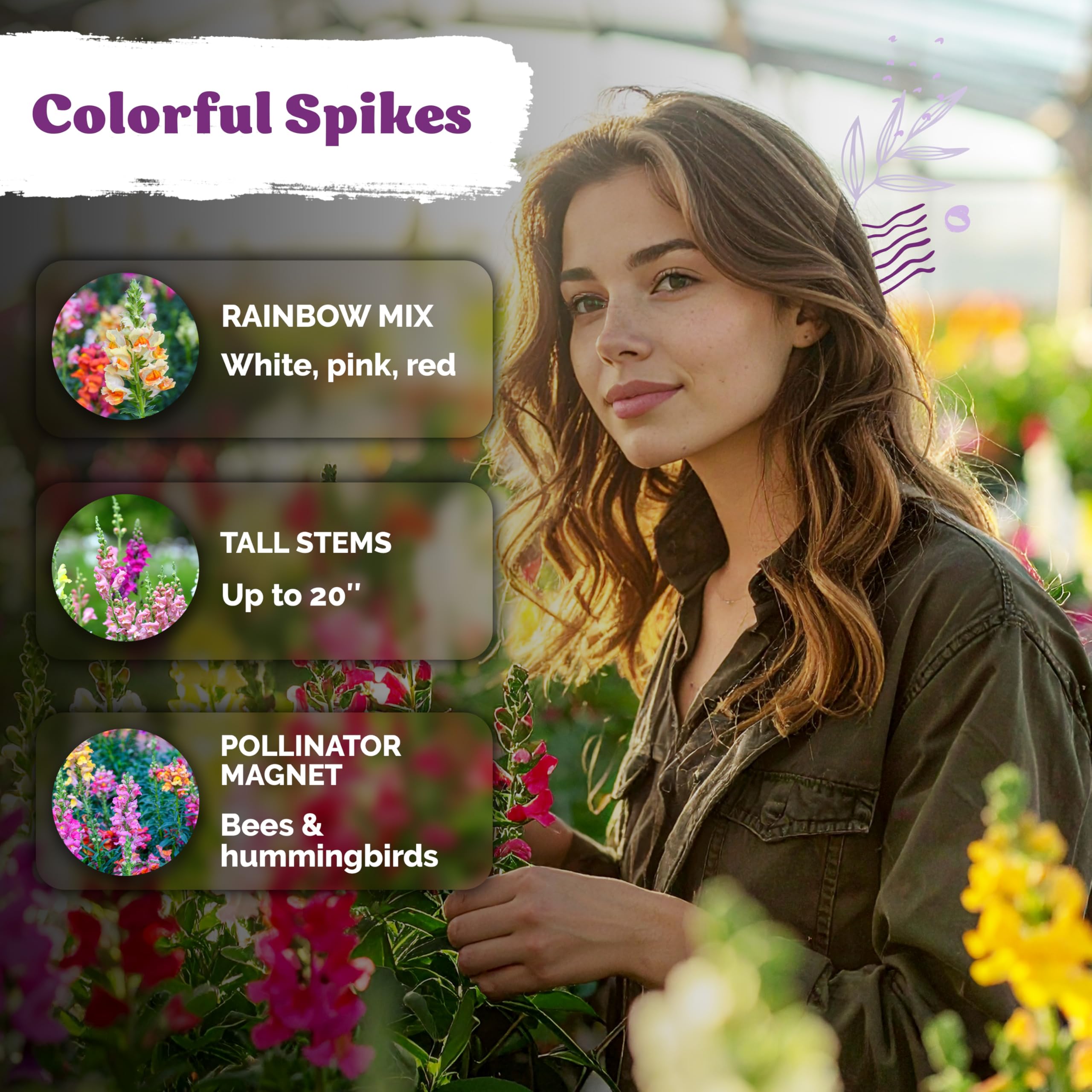 KVITER snapdragon colors in containers for vertical garden displays