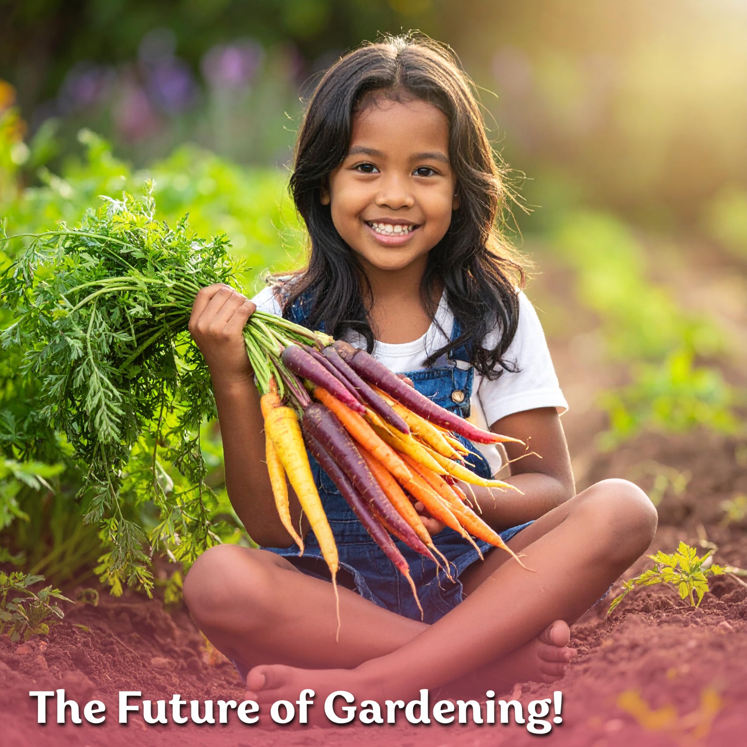 KVITER rainbow carrot seeds in sunlit garden ready to grow in beds or pots