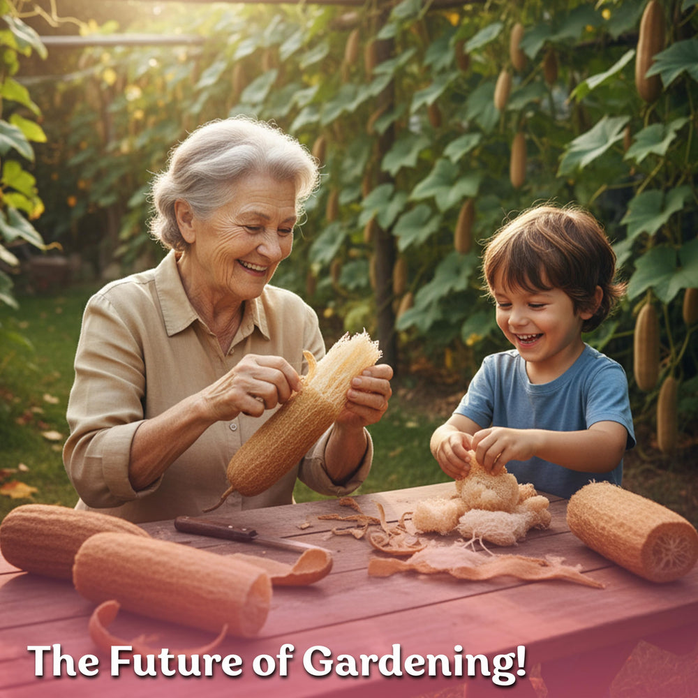 KVITER Zero-waste, non-GMO loofah seeds for sustainable gardening.