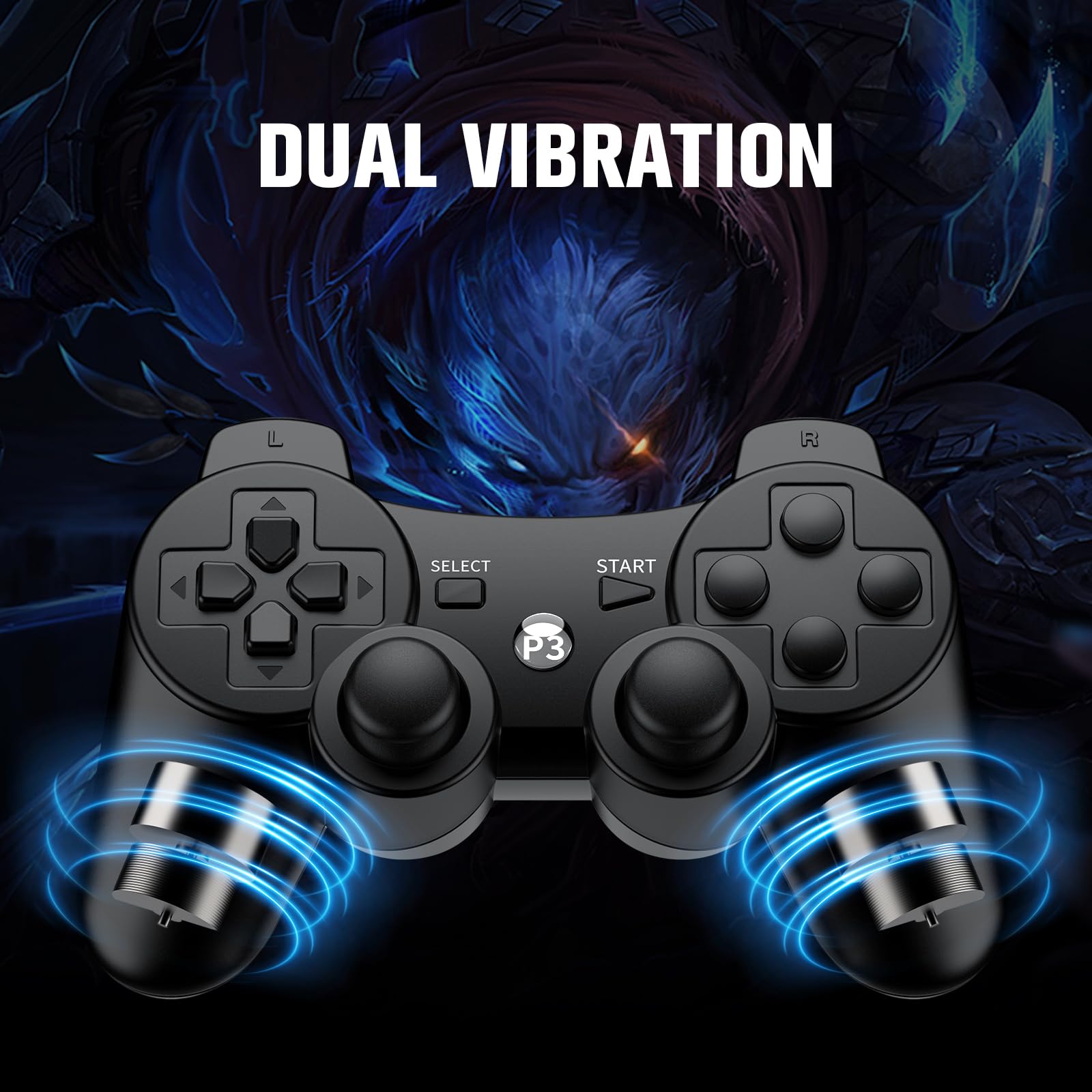 Kvkdiir 2-pack charging cable PS3 image illustrates ready charging between sessions