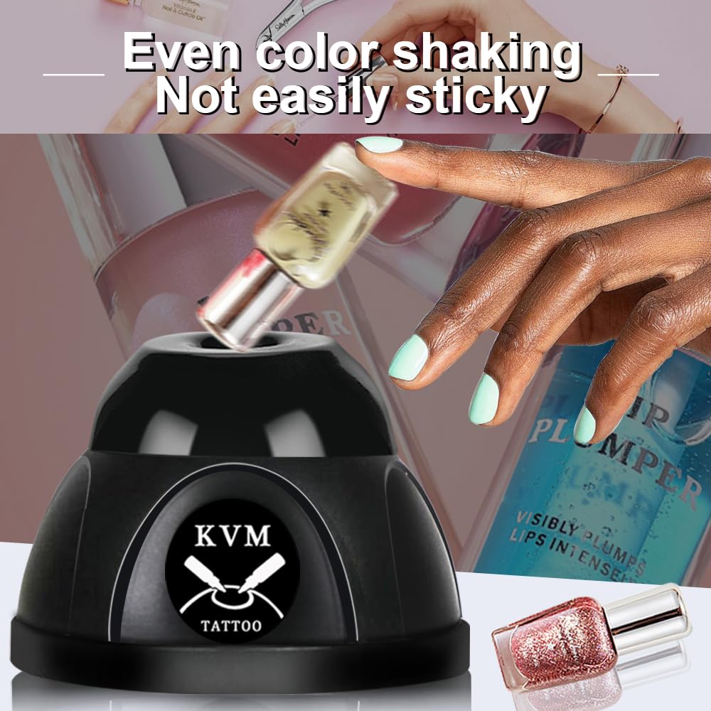 KVM Mini Vortex Mixer with ink bottles demonstrating multi-purpose use