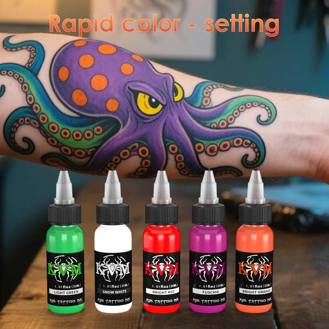KVM Tattoo Ink Set shading gradient demonstrates smooth transitions