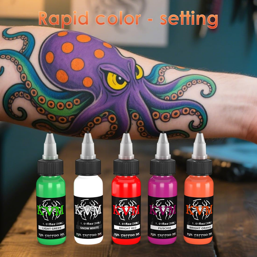 KVM Tattoo Ink Set shading gradient demonstrates smooth transitions
