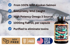 Kwee-Jack Fish Co. Wild Alaskan Salmon Oil softgels for convenient daily intake.