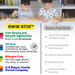 Kwik Stix metallic colors add shimmer to cardboard crafts.