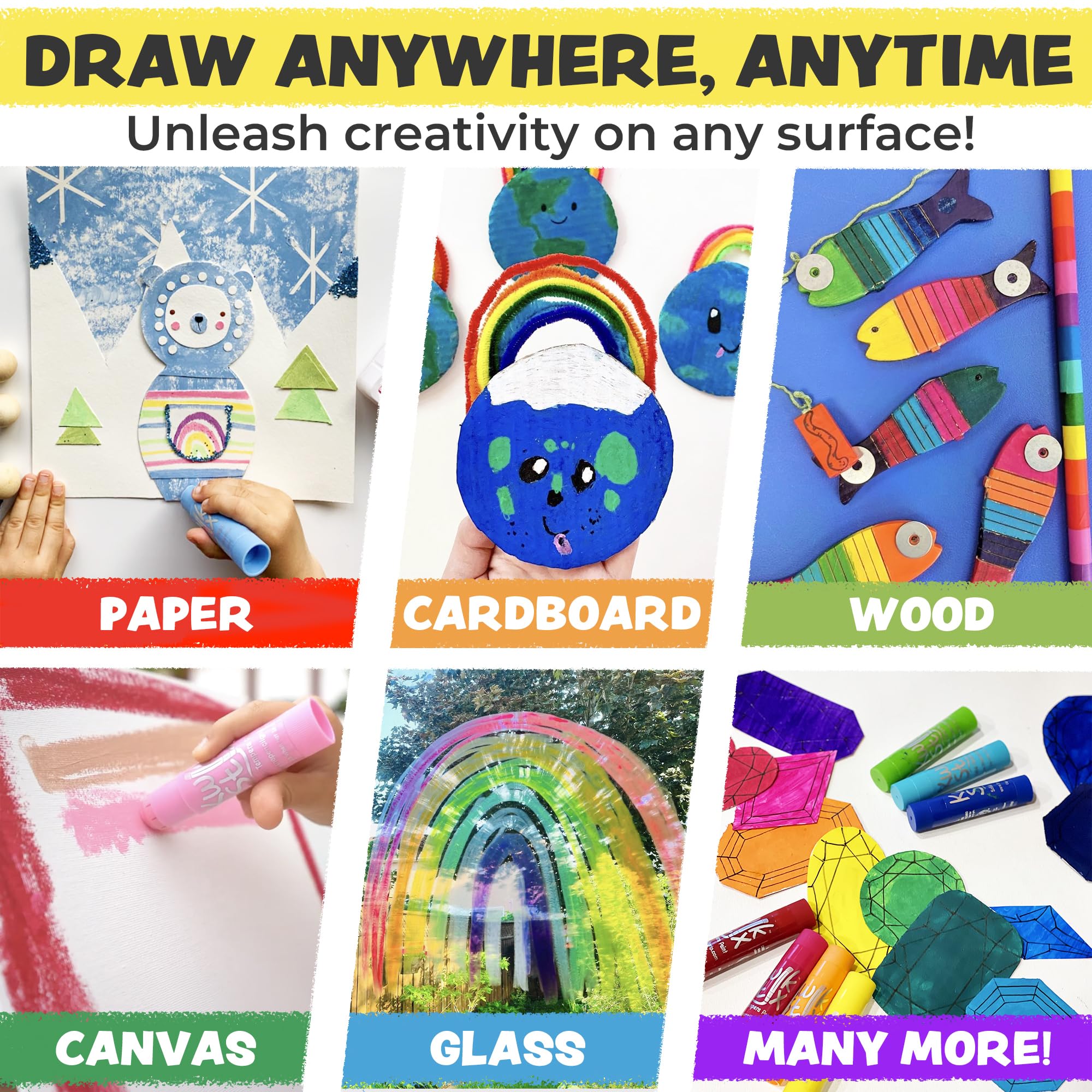 Kwik Stix dries in under 90 seconds on canvas.