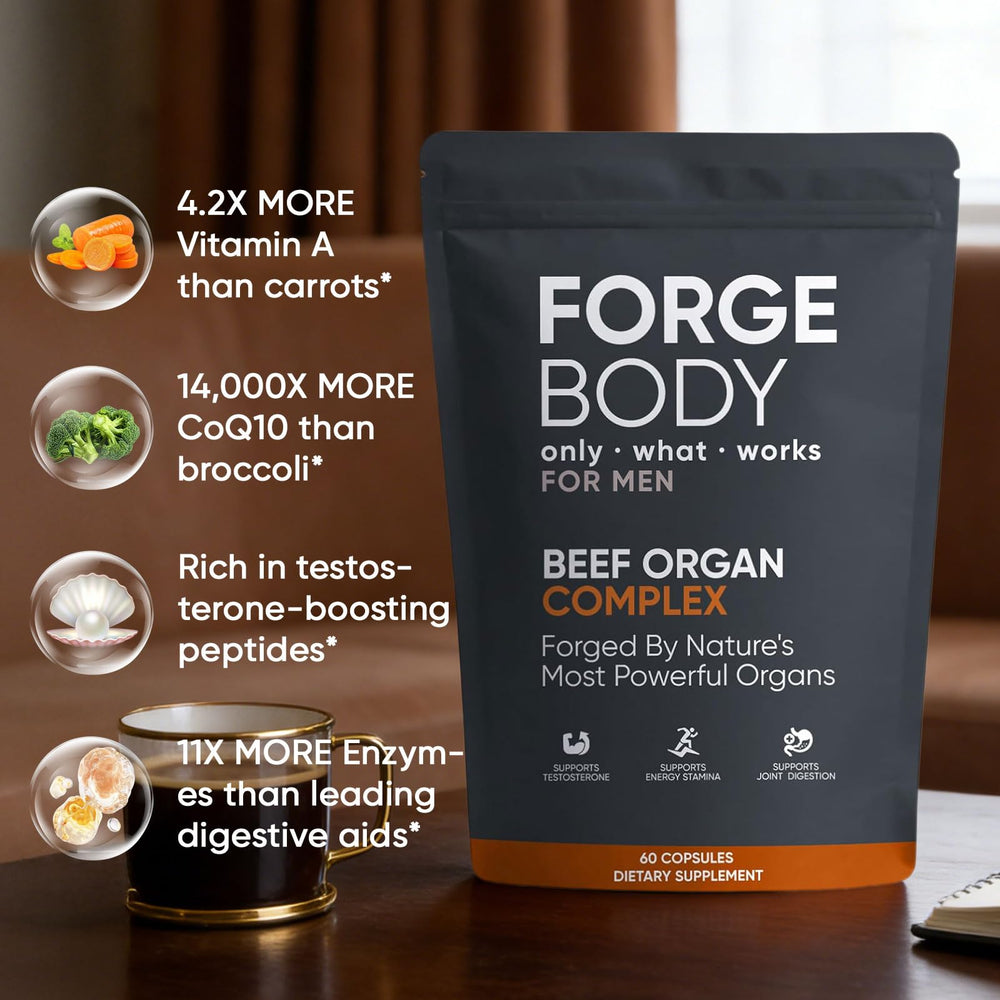 KXVUDE Forgebody daily dosage guidance showing two capsules daily