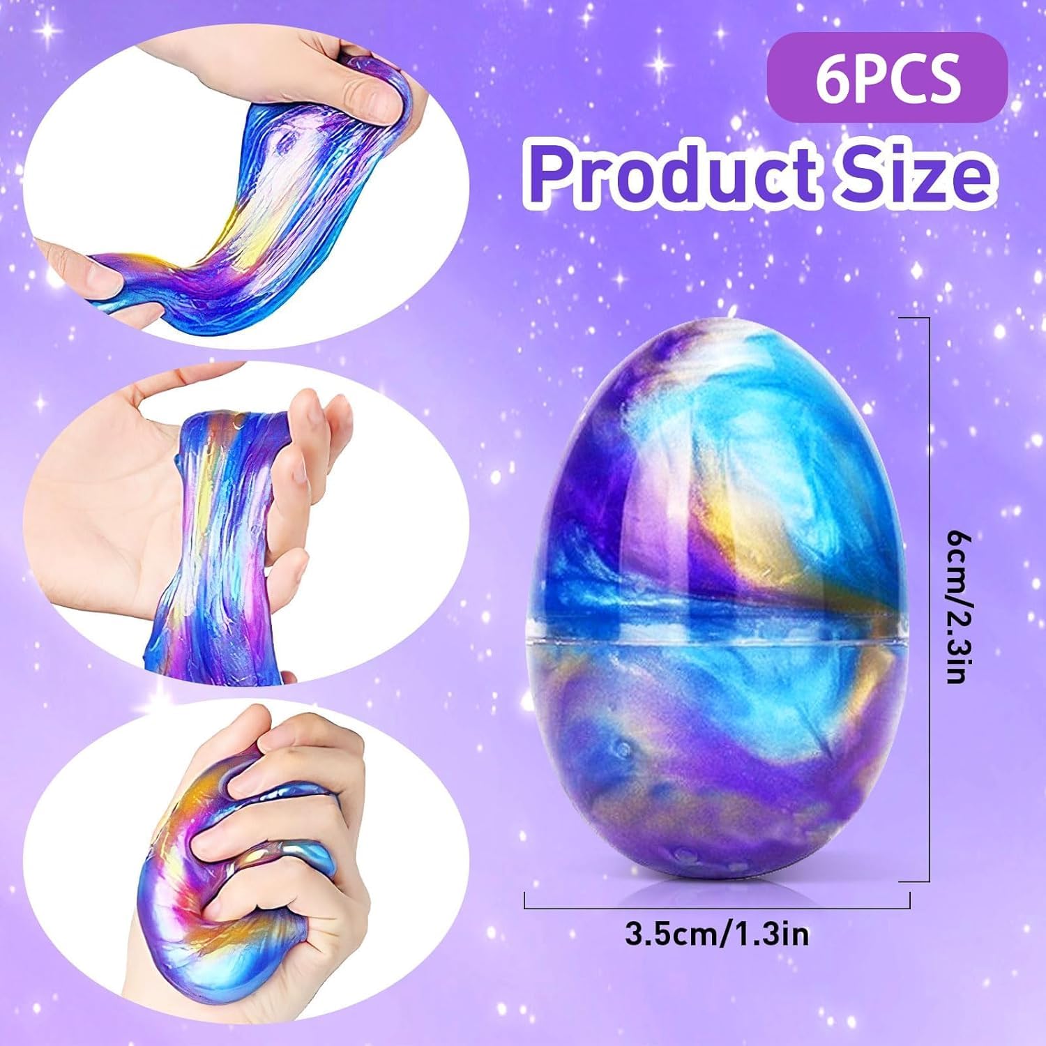 Kykake Galaxy Putty Kit 6pc: soft, stretchable putty for stress relief and quiet play
