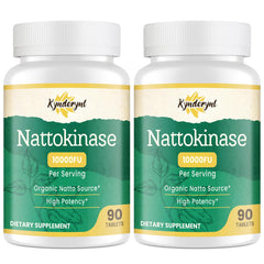 Kynderynl Nattokinase bottle-front highlighting 10000FU potency for circulatory support.