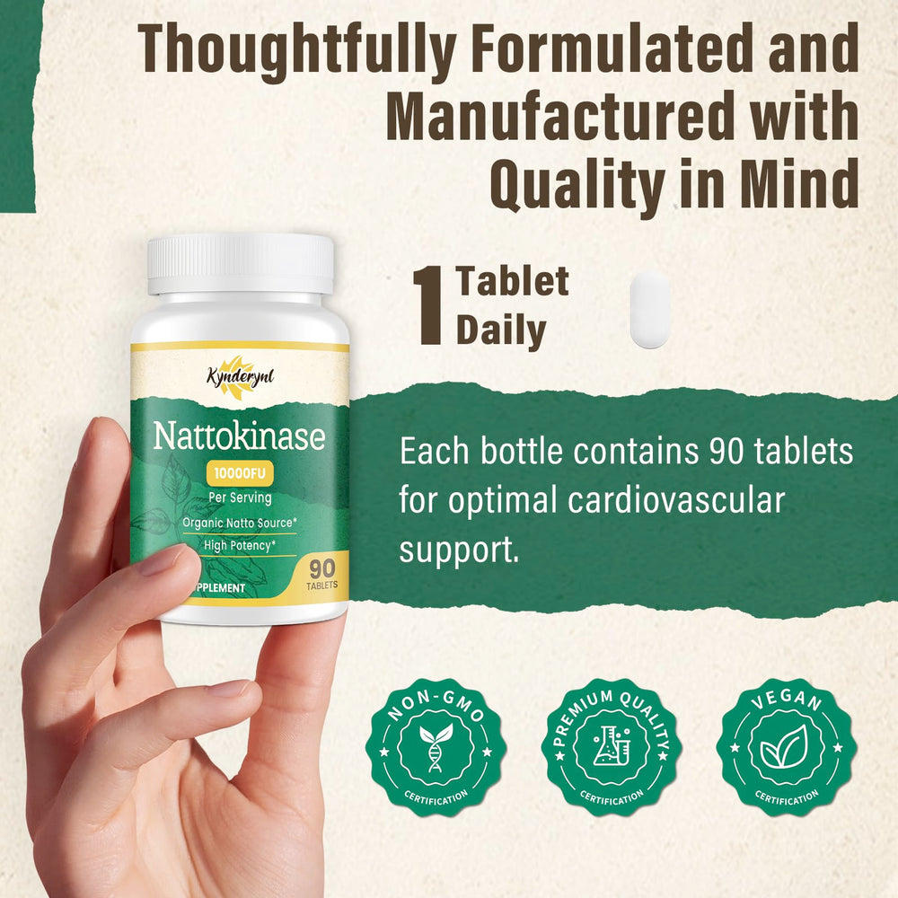 Kynderynl Nattokinase packaging-outer-box highlights a 90-day supply.