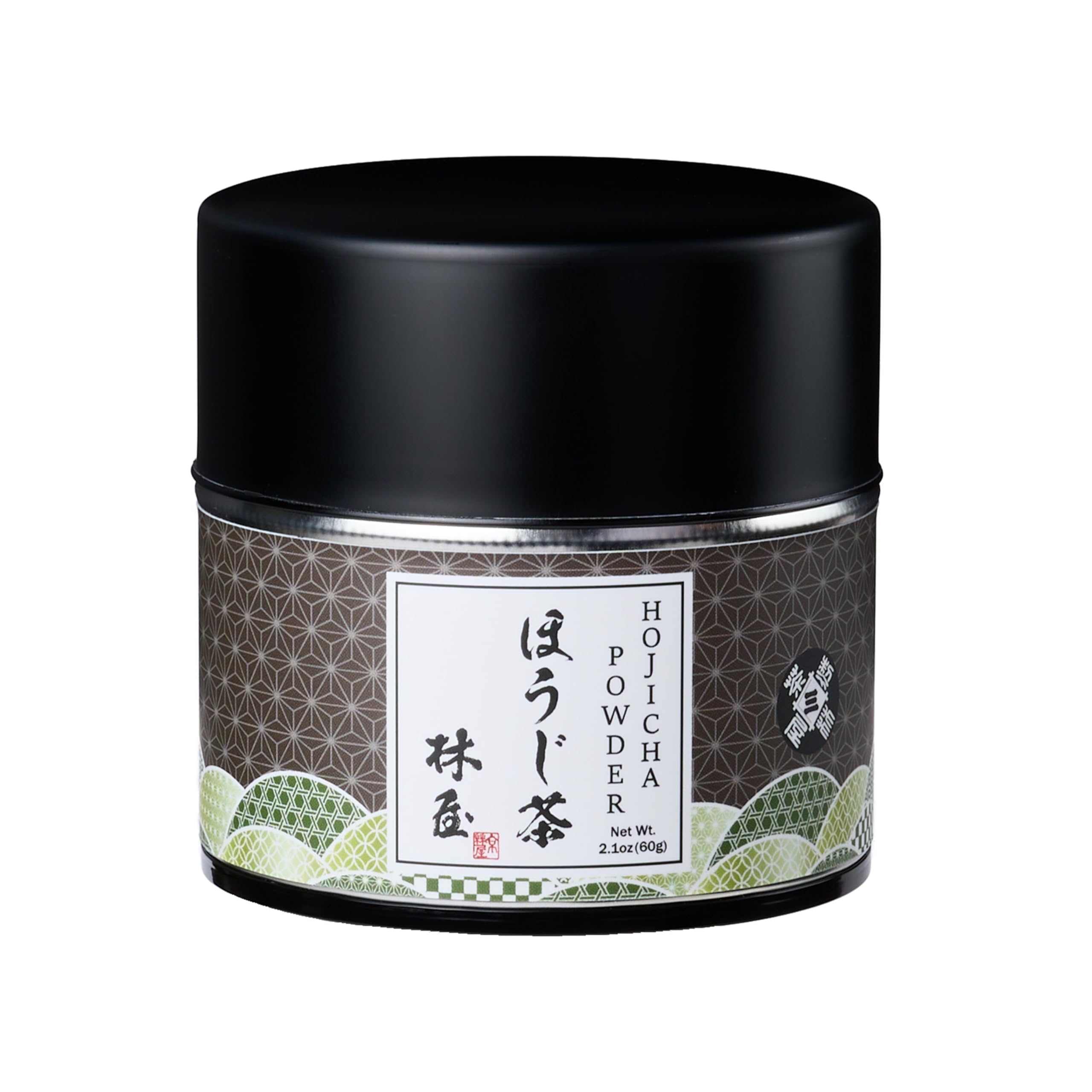 KYOHAYASHIYA Hojicha powder 60g tin packaging for easy daily lattes.