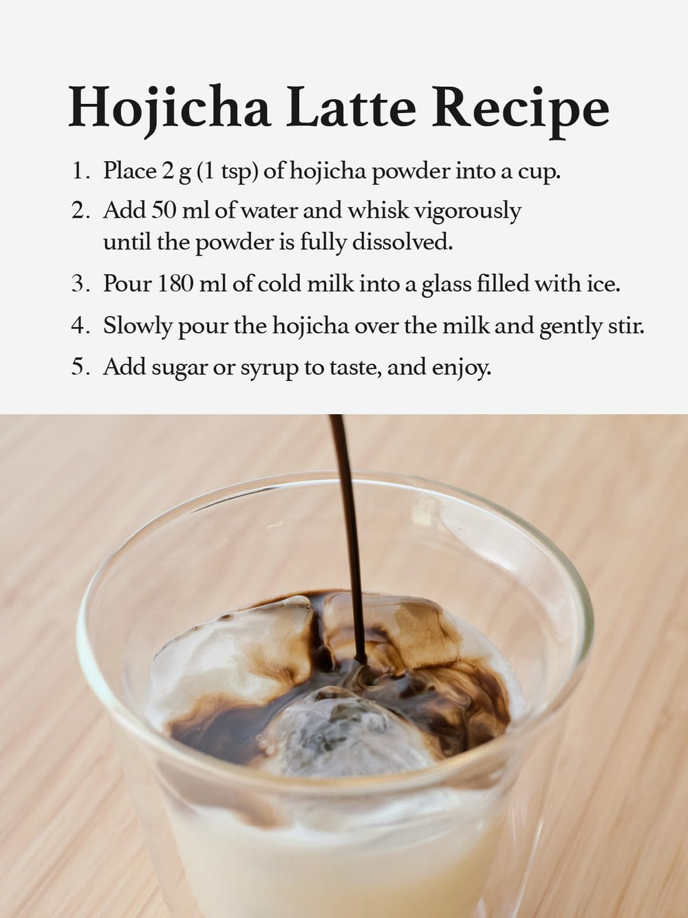 KYOHAYASHIYA Hojicha powder close-up reveals rich roasted texture.