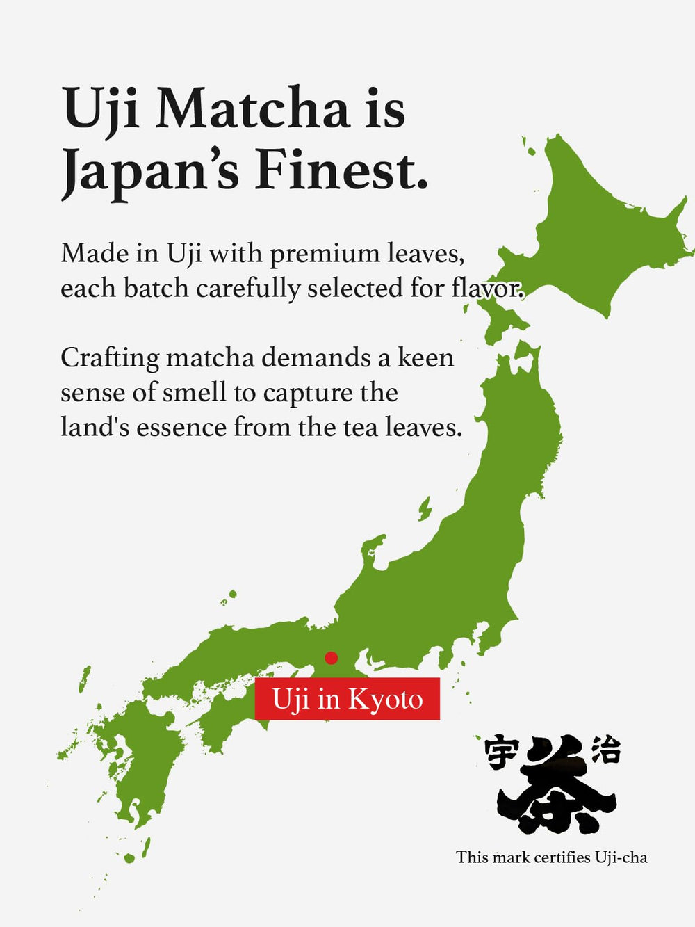 Ceremonial-grade label highlights quality of KYOHAYASHIYA matcha.