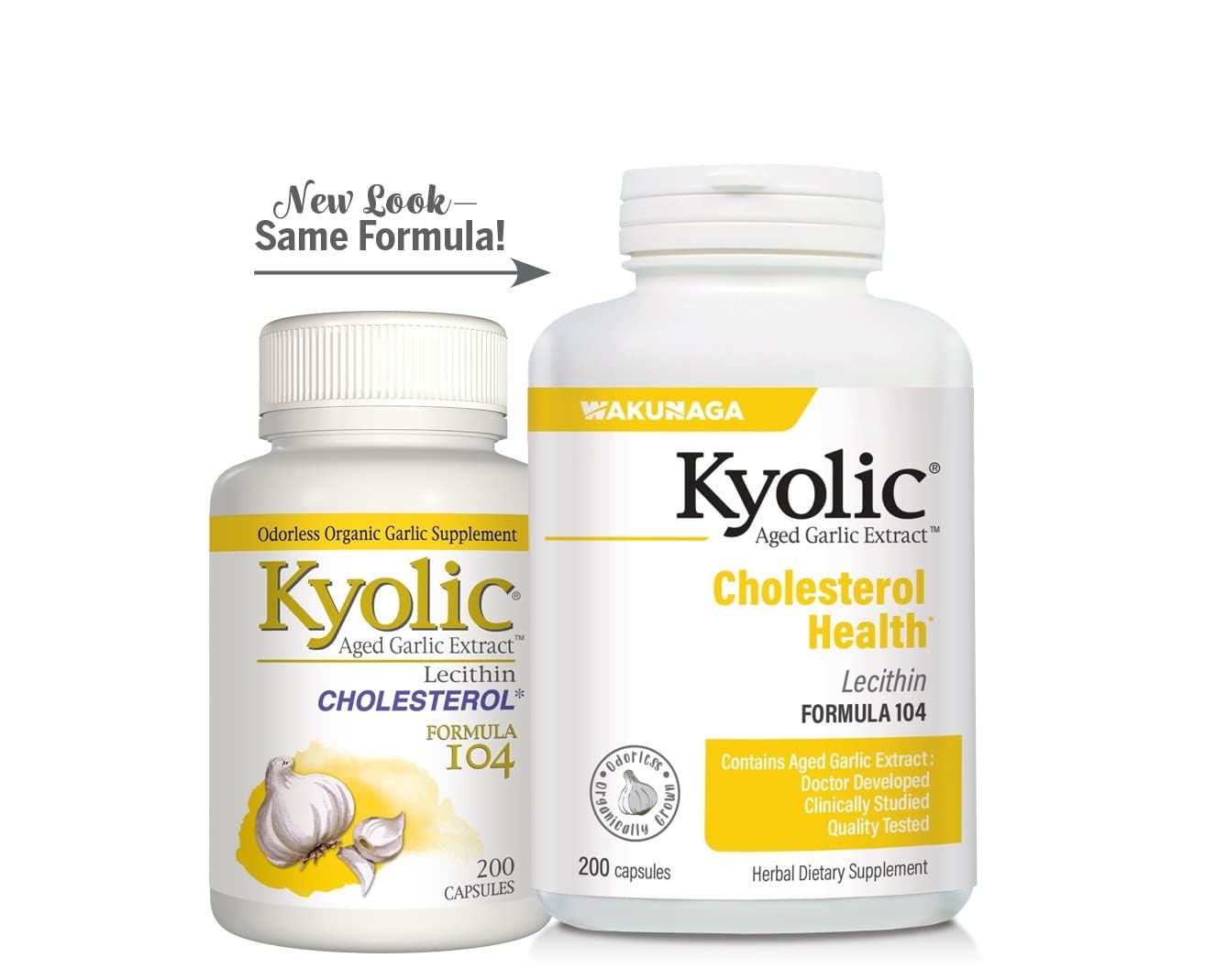 Kyolic aging process illustration indicates odorless formula