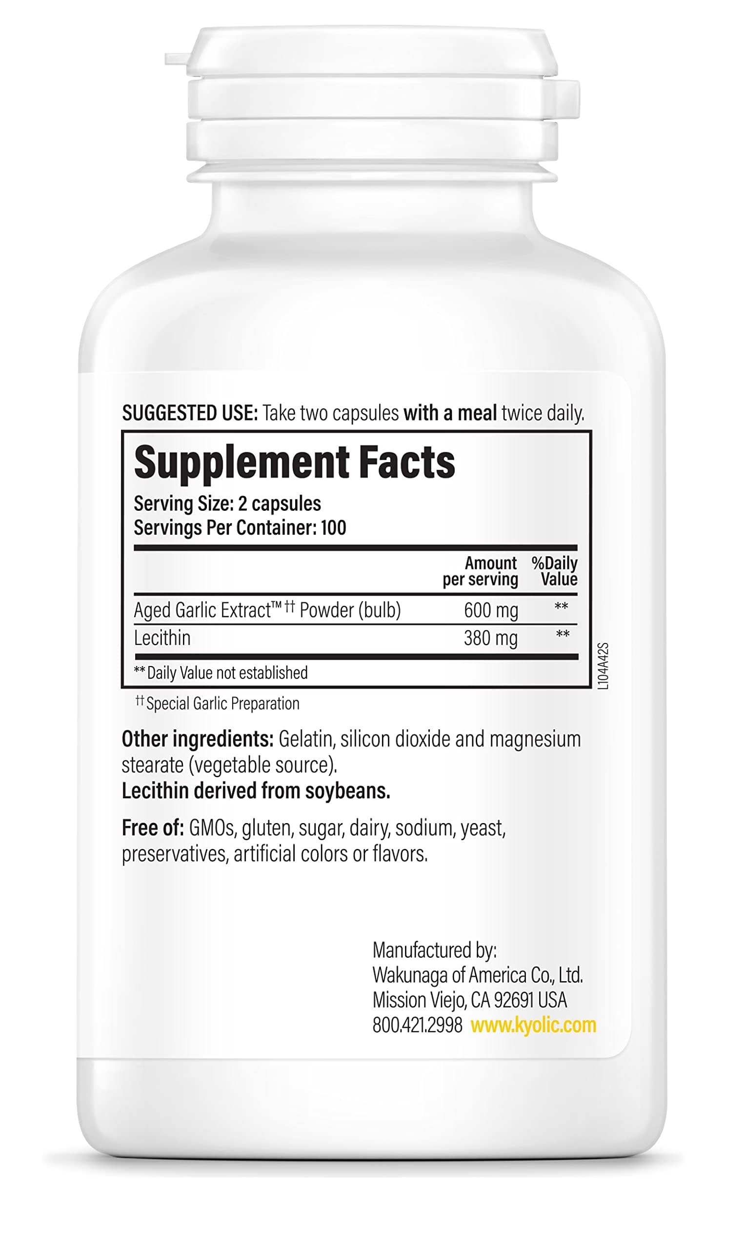 Close up of Kyolic capsules highlighting daily use