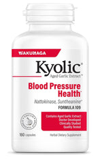 Kyolic Formula 109 bottle front highlights odorless aged garlic extract for daily wellness.