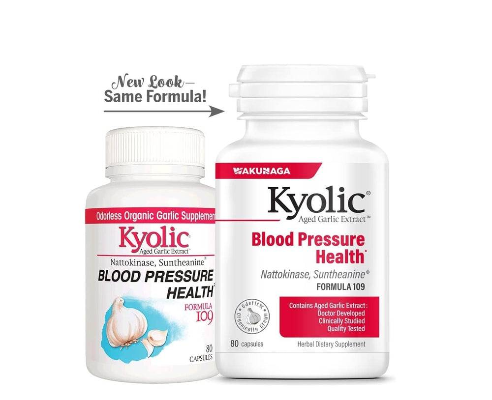 Graphic illustrating Kyolic Formula 109 research on cardiovascular wellness
