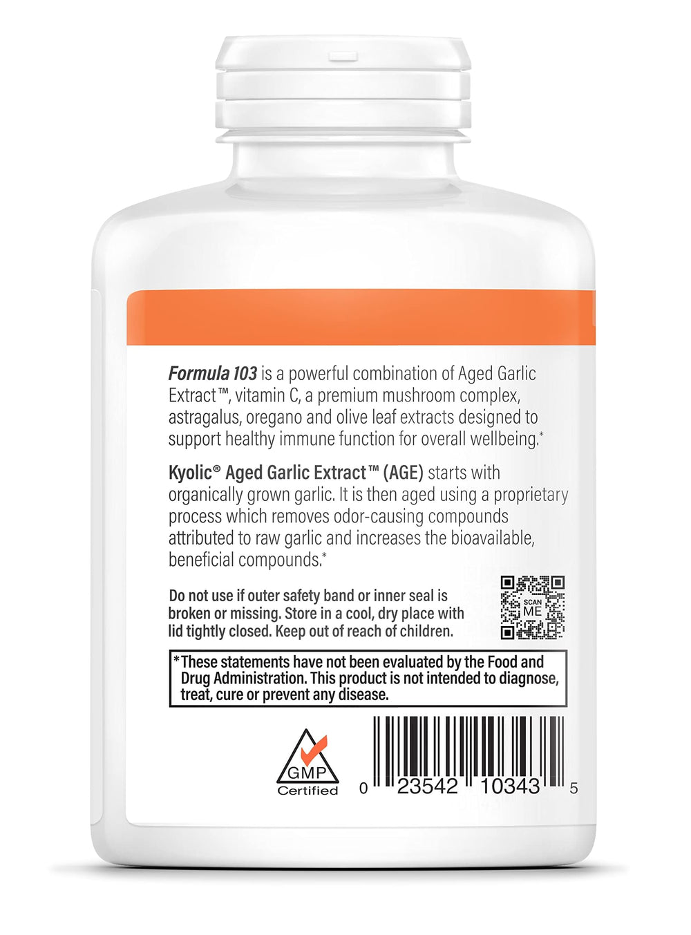 Organically grown garlic source used in Kyolic Formula 103
