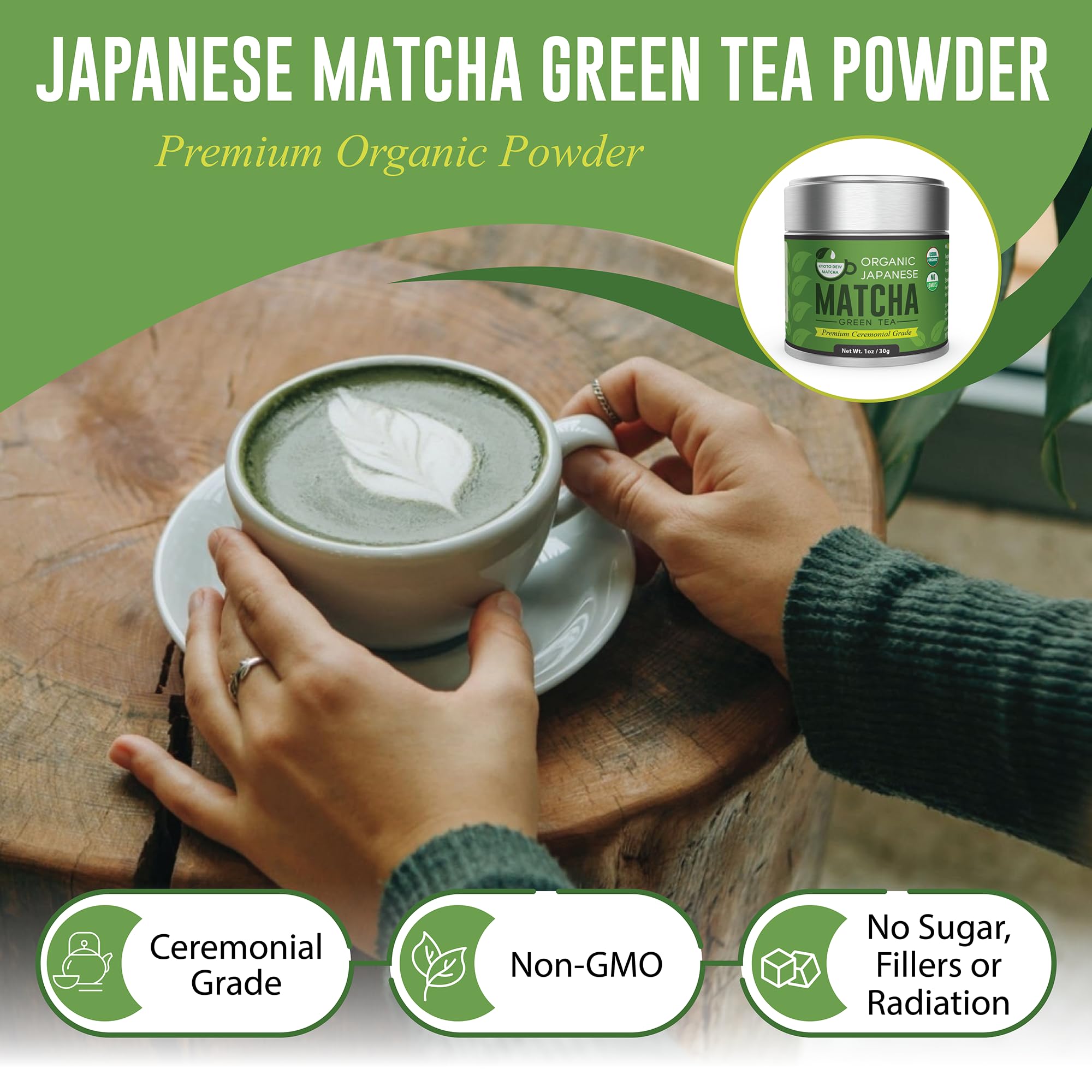 Kyoto Dew Matcha field view from Uji, highlighting heritage greens.