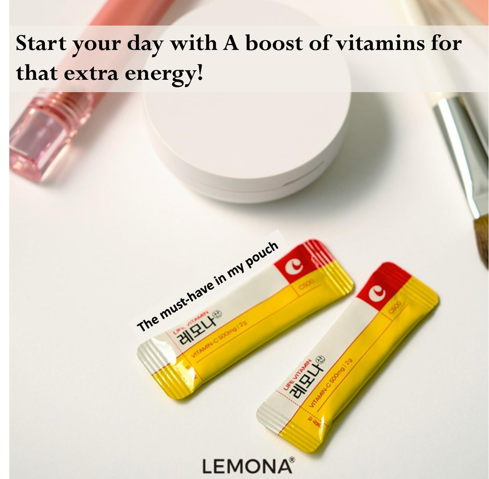 On-the-go packets from Kyung Nam Pharm LEMONA in a travel-friendly setup.