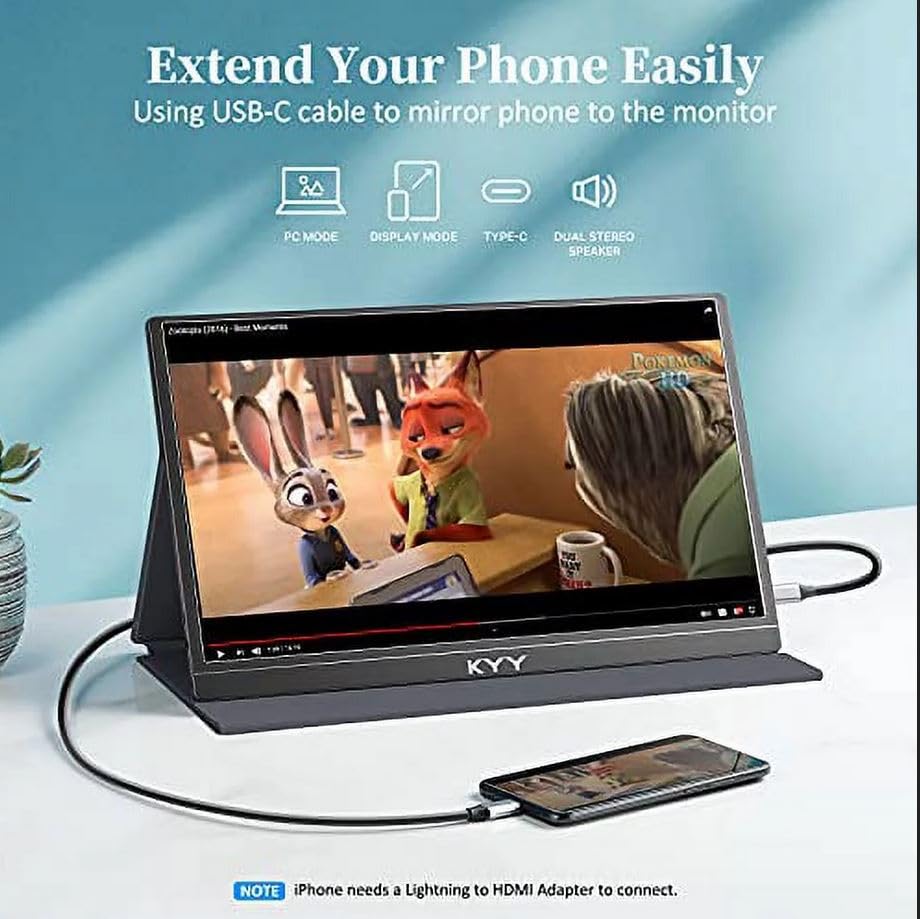 Compatible with laptops, PS4, Xbox, and Switch as a portable display.