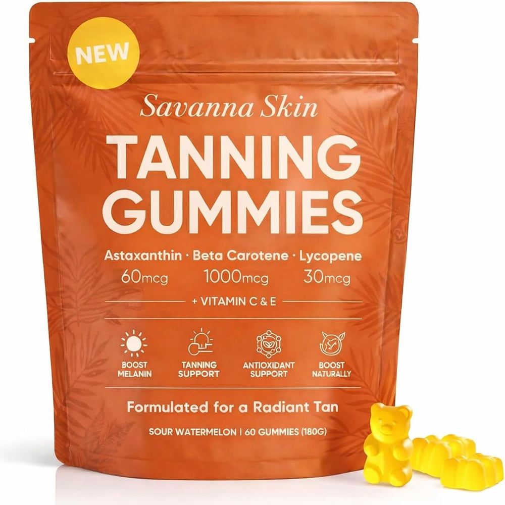 KYZTMHC Savanna Skin Gummies pack shot with resealable pouch for on-the-go beauty.