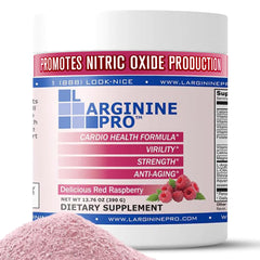 L-ARGININE PRO bottle pour showing easy daily dosing for workouts
