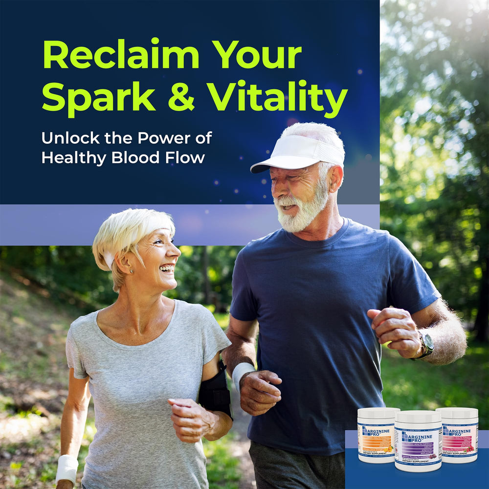 L-Arginine PRO citrus-orange bottle pour showcases a refreshing citrus flavor for hydration