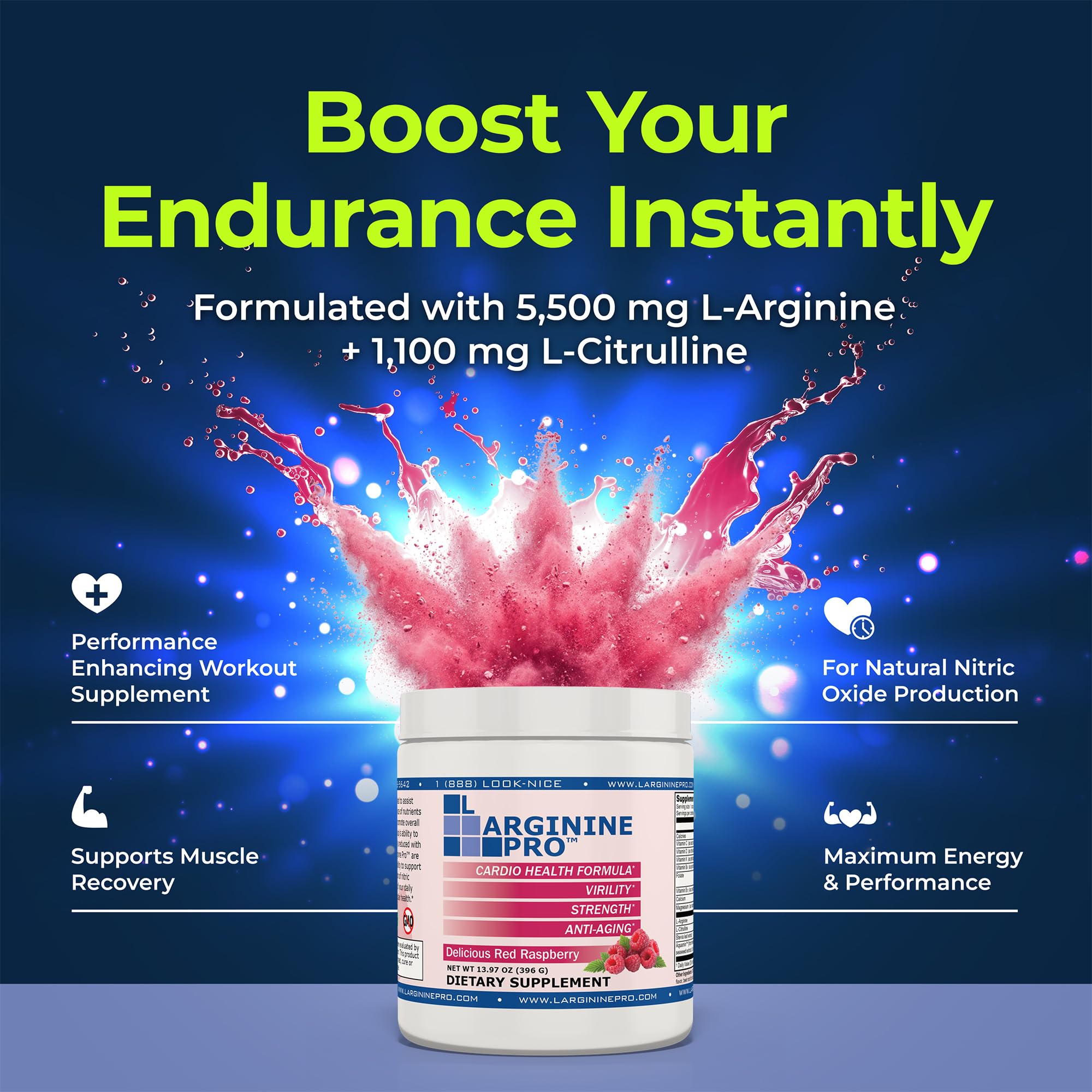 L-Arginine PRO single-serve packets grapeberry offer easy on-the-go mixing