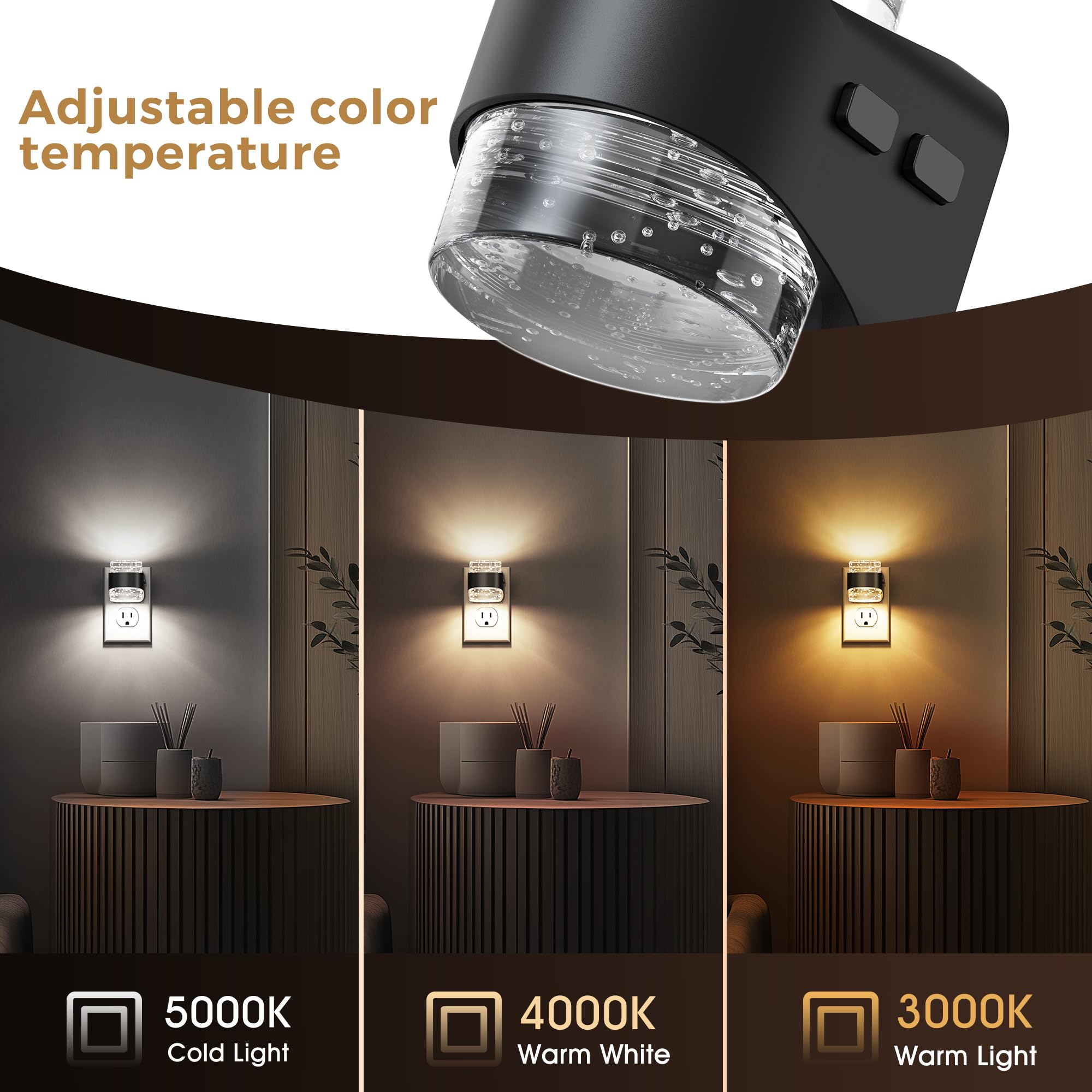 L LOHAS LED dusk-to-dawn sensor night light for hands-free use.