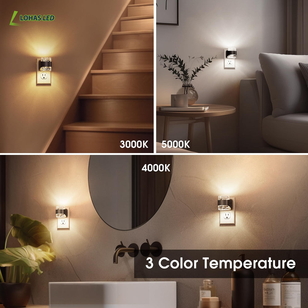 L LOHAS LED energy efficient plug-in night light for easy setup.