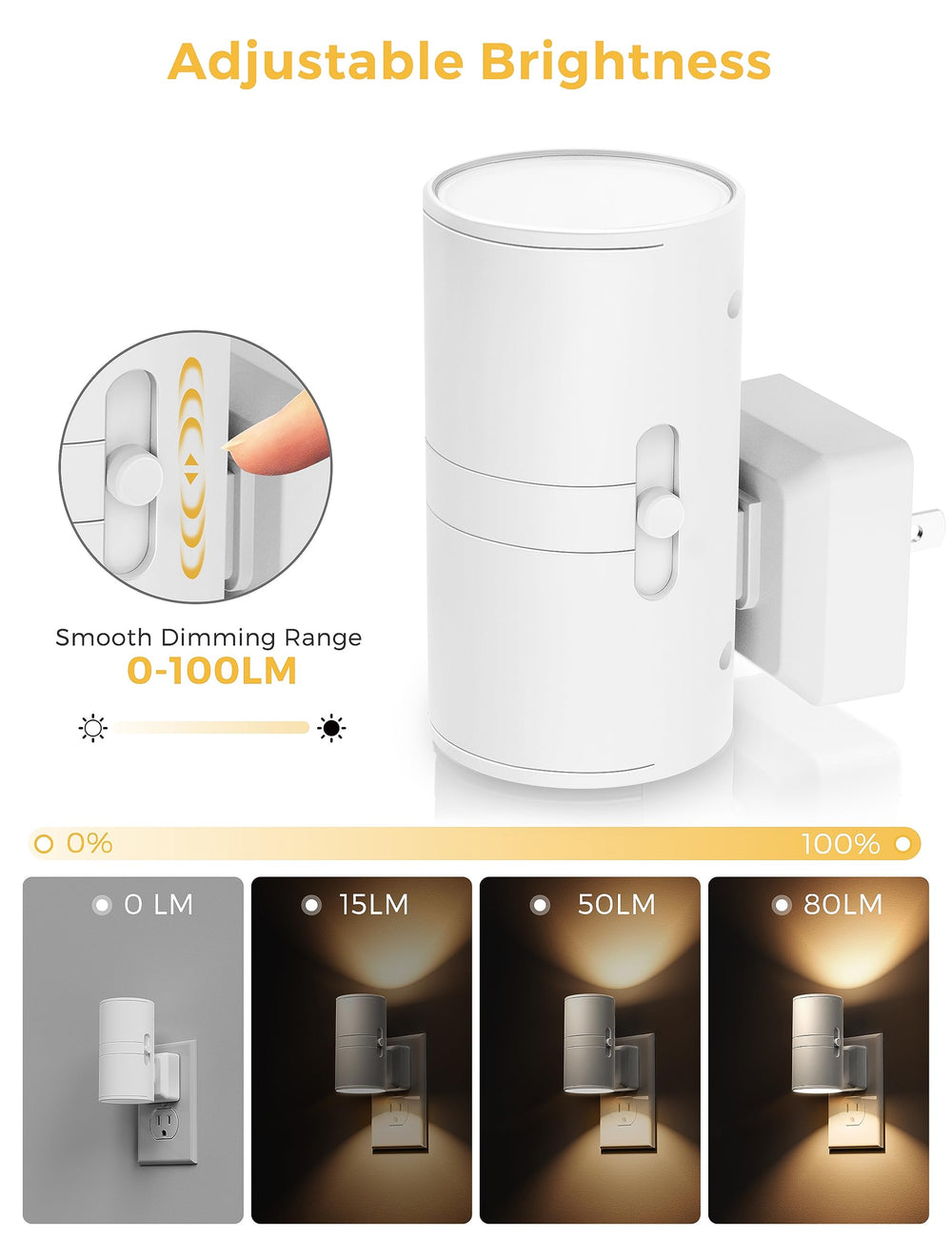 L LOHAS LED dimmable 0-100 lm night light adapts to needs.