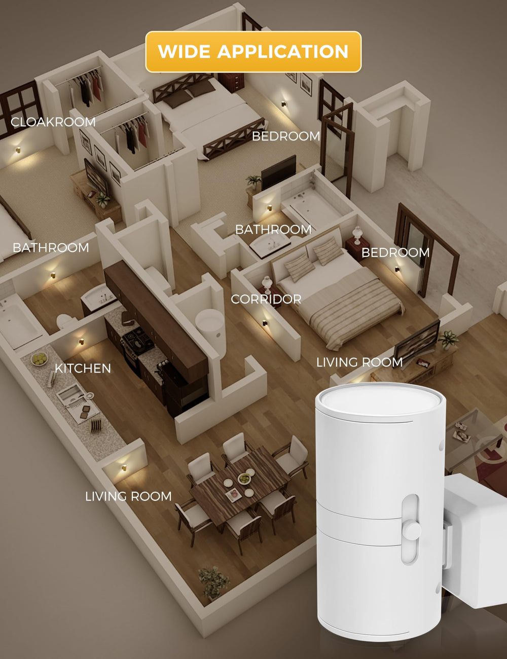 L LOHAS LED hallway night light helps navigate stairs safely.