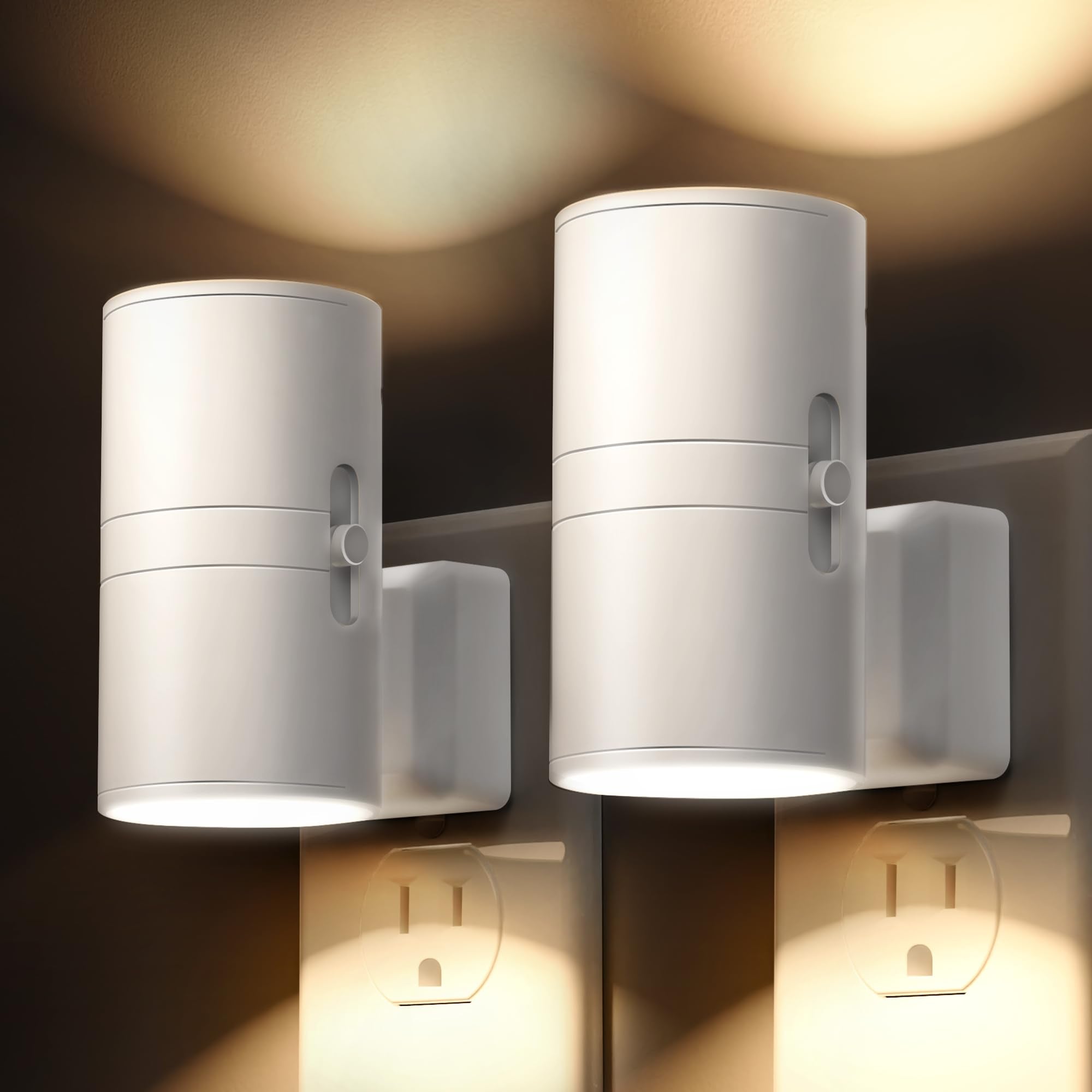 L LOHAS LED night light plug-in provides a gentle glow for cozy hallway visibility.