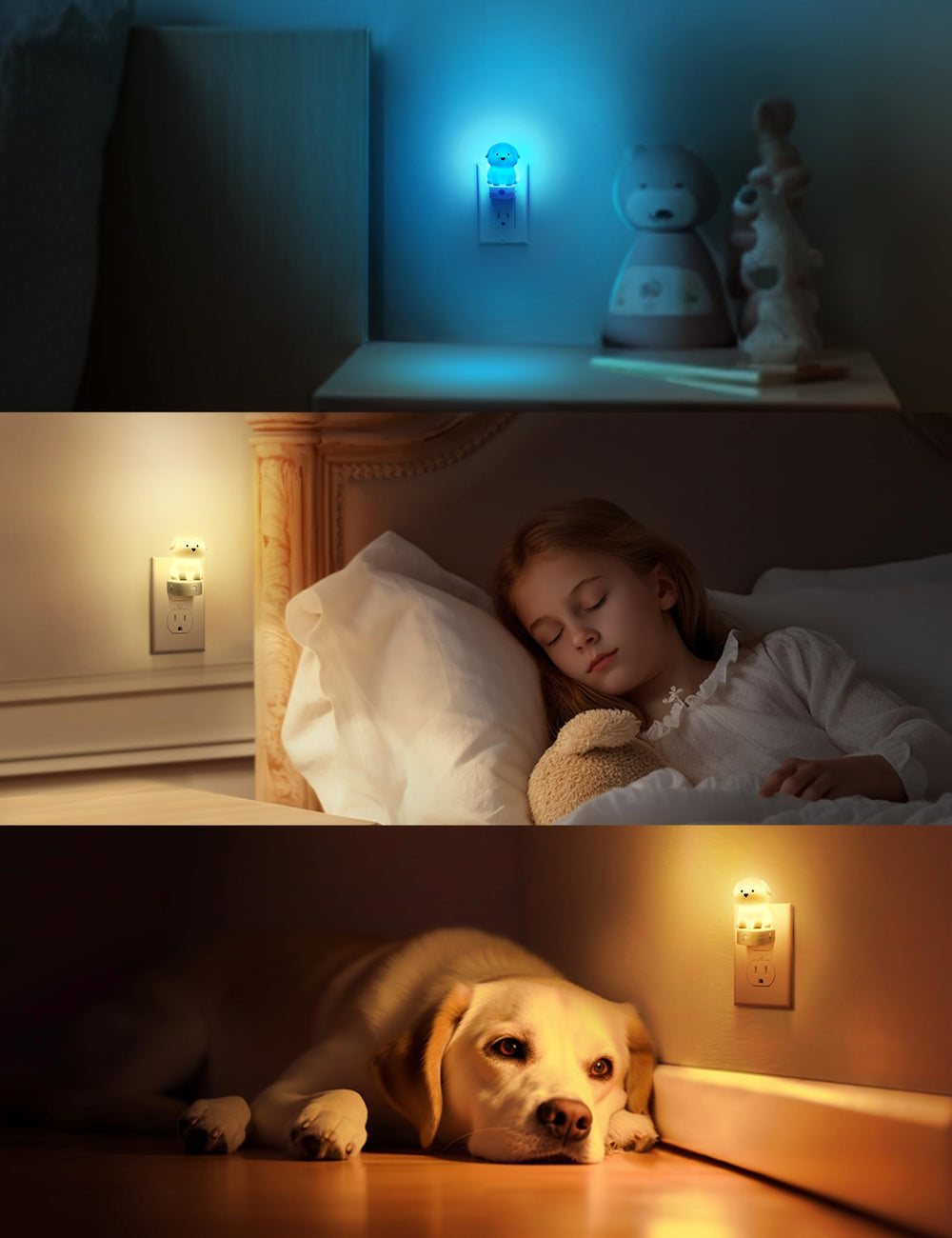 L LOHAS LED puppy night light color cycling for ambient mood