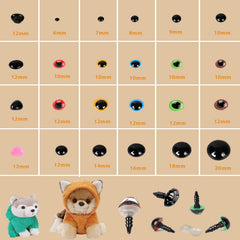 L-Lweik black safety eyes 6-20mm for crocheted bears