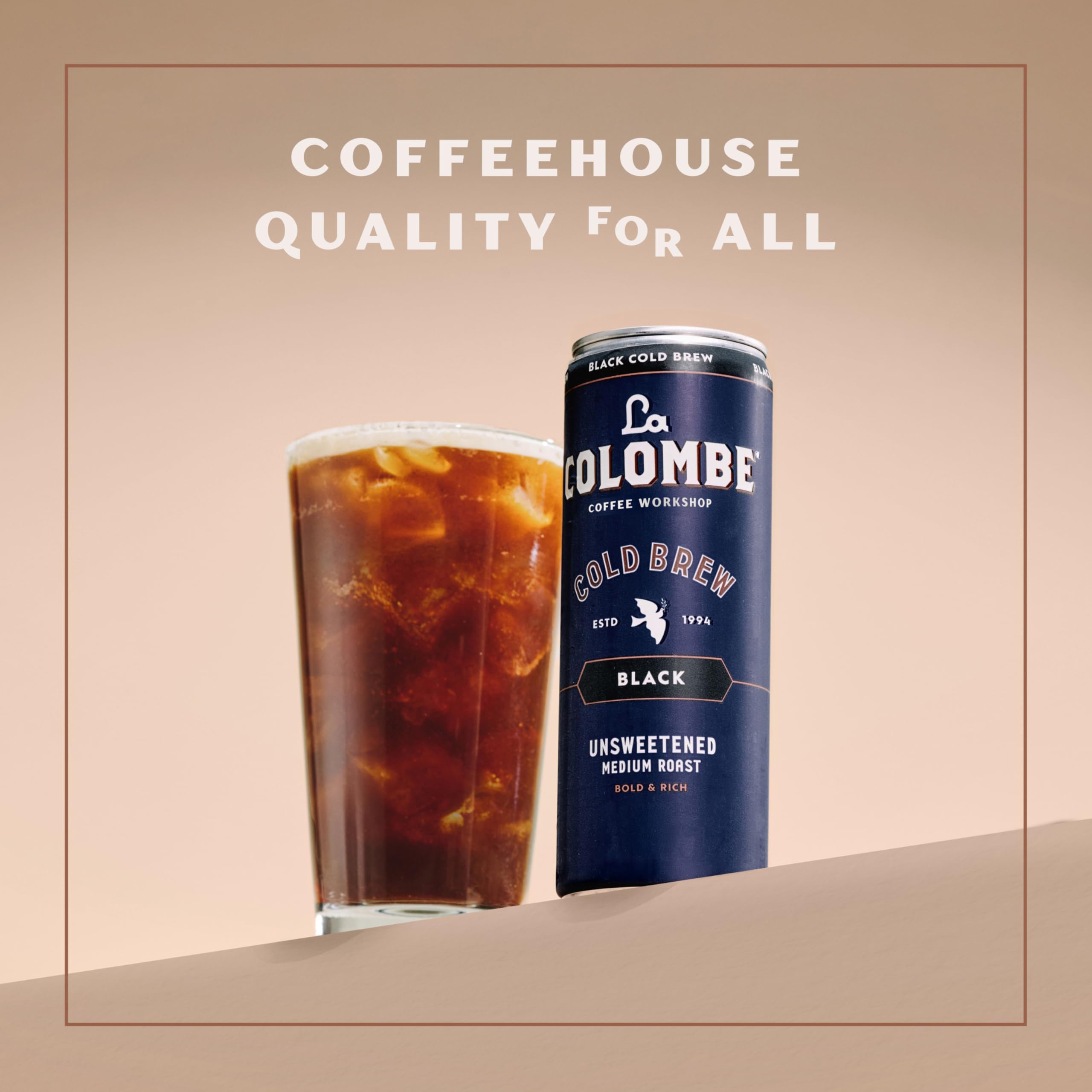 La Colombe Cold Brew Black pour demonstrates quick refreshment.