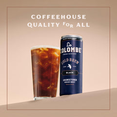 La Colombe Cold Brew Black pour demonstrates quick refreshment.
